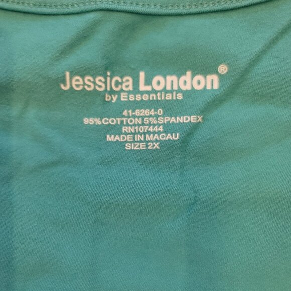 ***Jessica London Women's Green Shirt Tank Top Plus Size 2X Sleeveless *** - Picture 3 of 8
